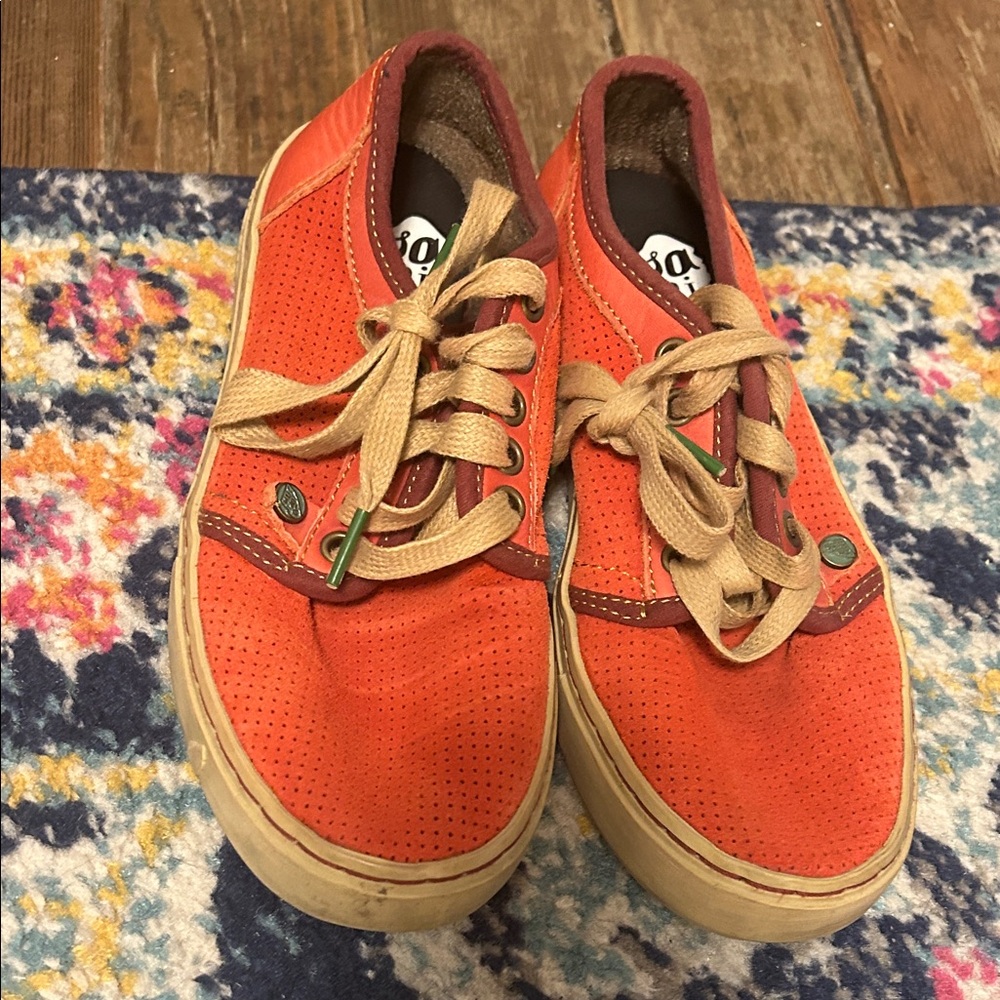 Satorisun Orange Sneakers with Tan Laces